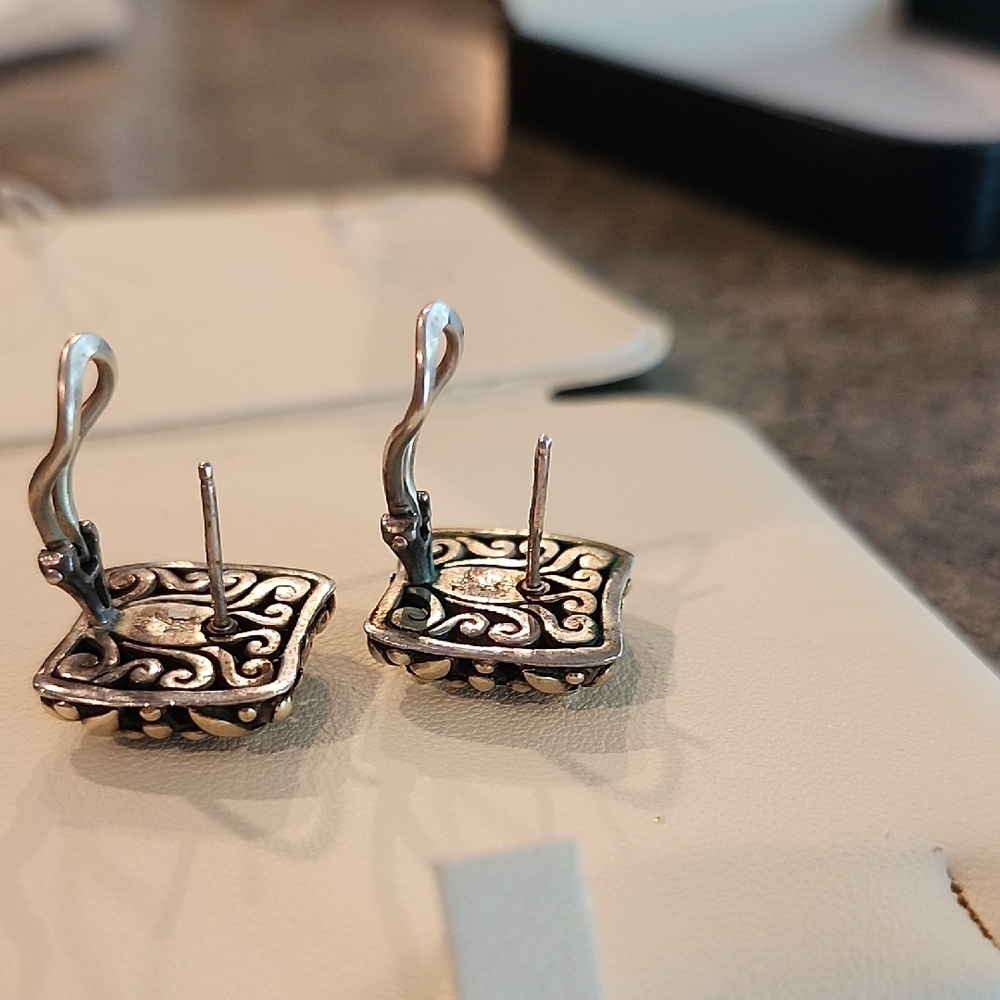 John Hardy Silver Leaf Pattern Earrings - image 4